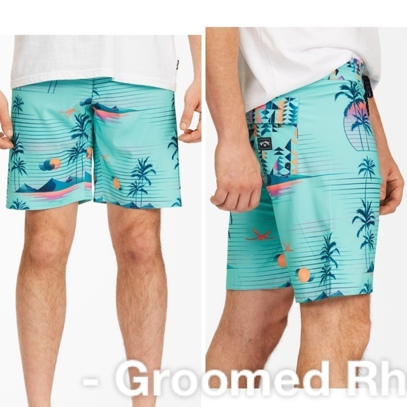 Billabong Sunday Pro Hypno Green Board Shorts Size 29 - Picture 1 of 6